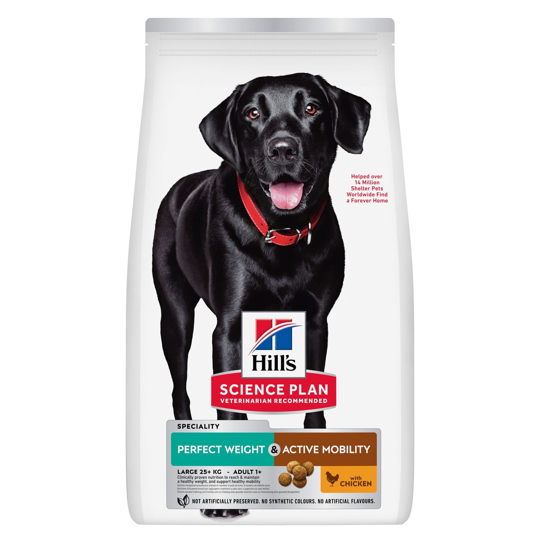 Hill's Science Plan Perfect Weight & Active Mobility - Croquettes pour Chien Adulte (1+) - Grande Race - au Poulet