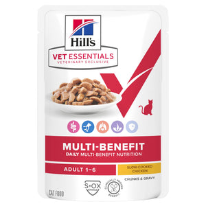 Hill's VET ESSENTIALS MULTI-BENEFIT  Sachet Repas pour Chat Adulte au Poulet Mijoté