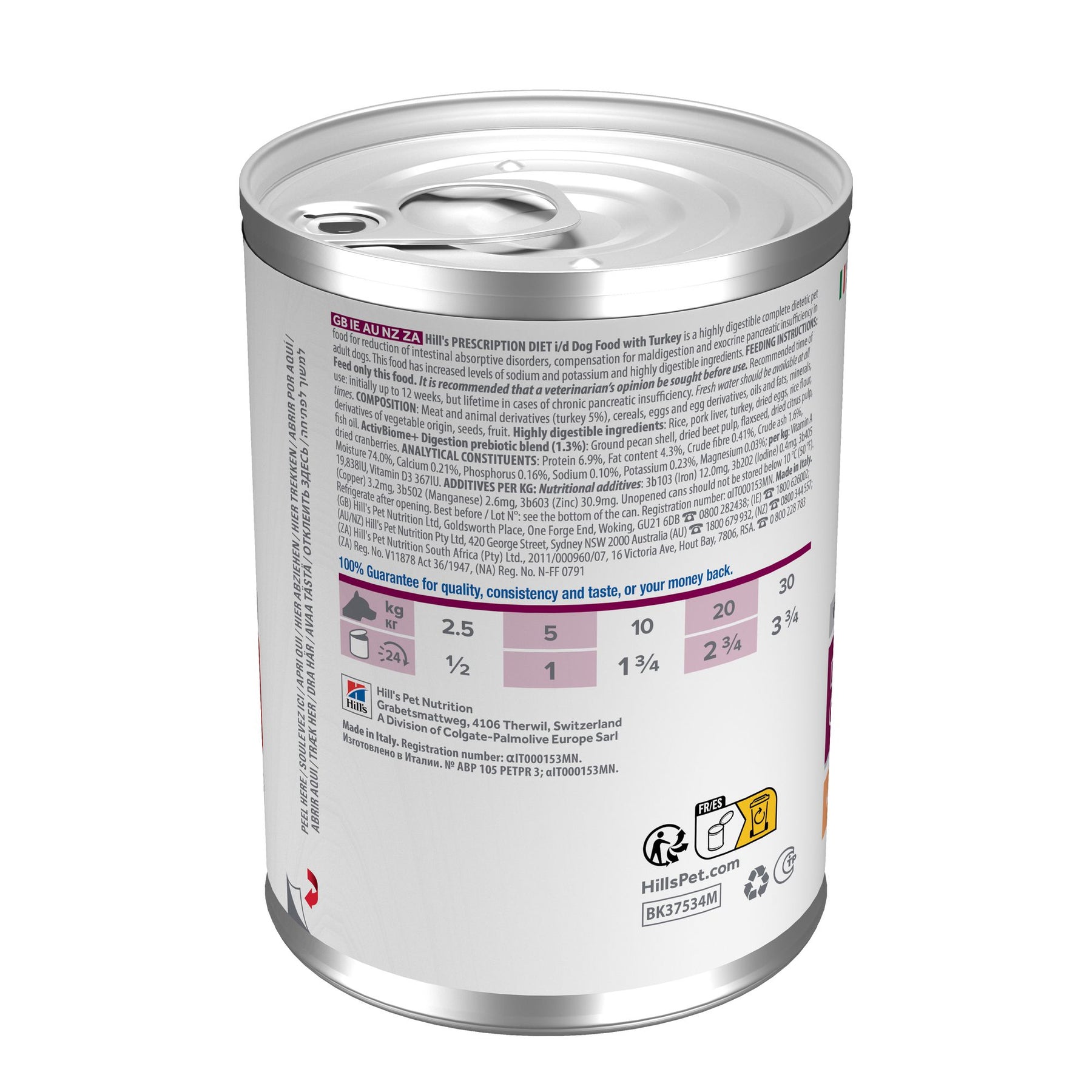 Hill's Prescription Diet i/d Digestive Care Pâtée pour Chien à la Dinde