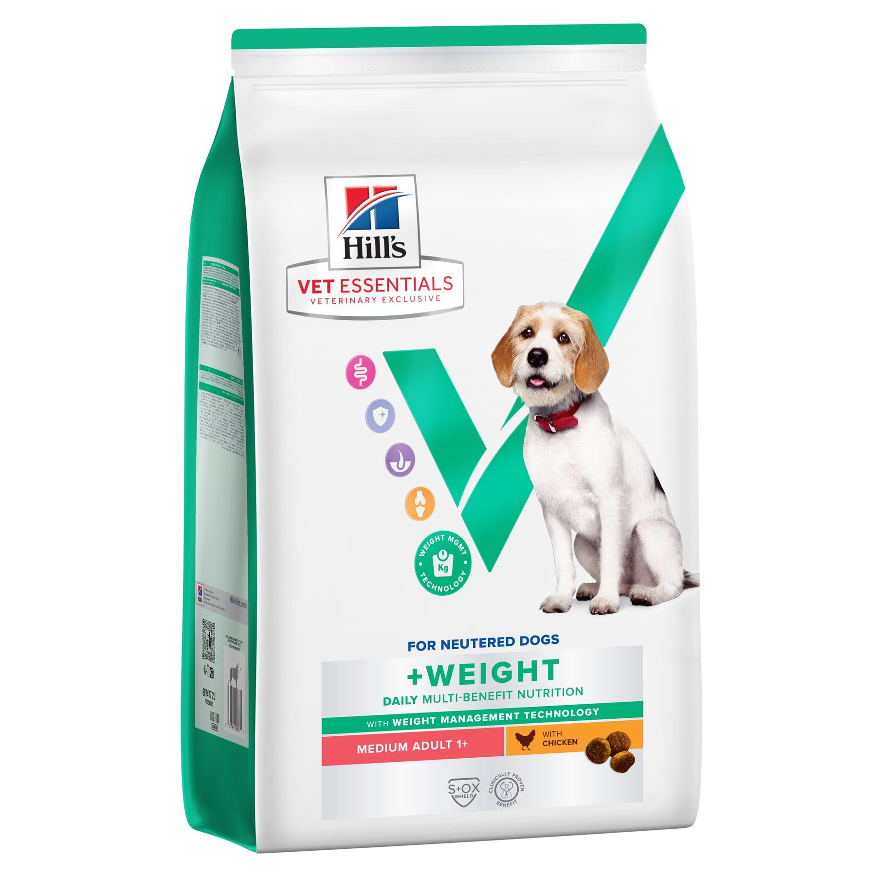 Hill's VET ESSENTIALS MULTI-BENEFIT + WEIGHT Croquettes pour Chien Adulte 1+ Medium au Poulet