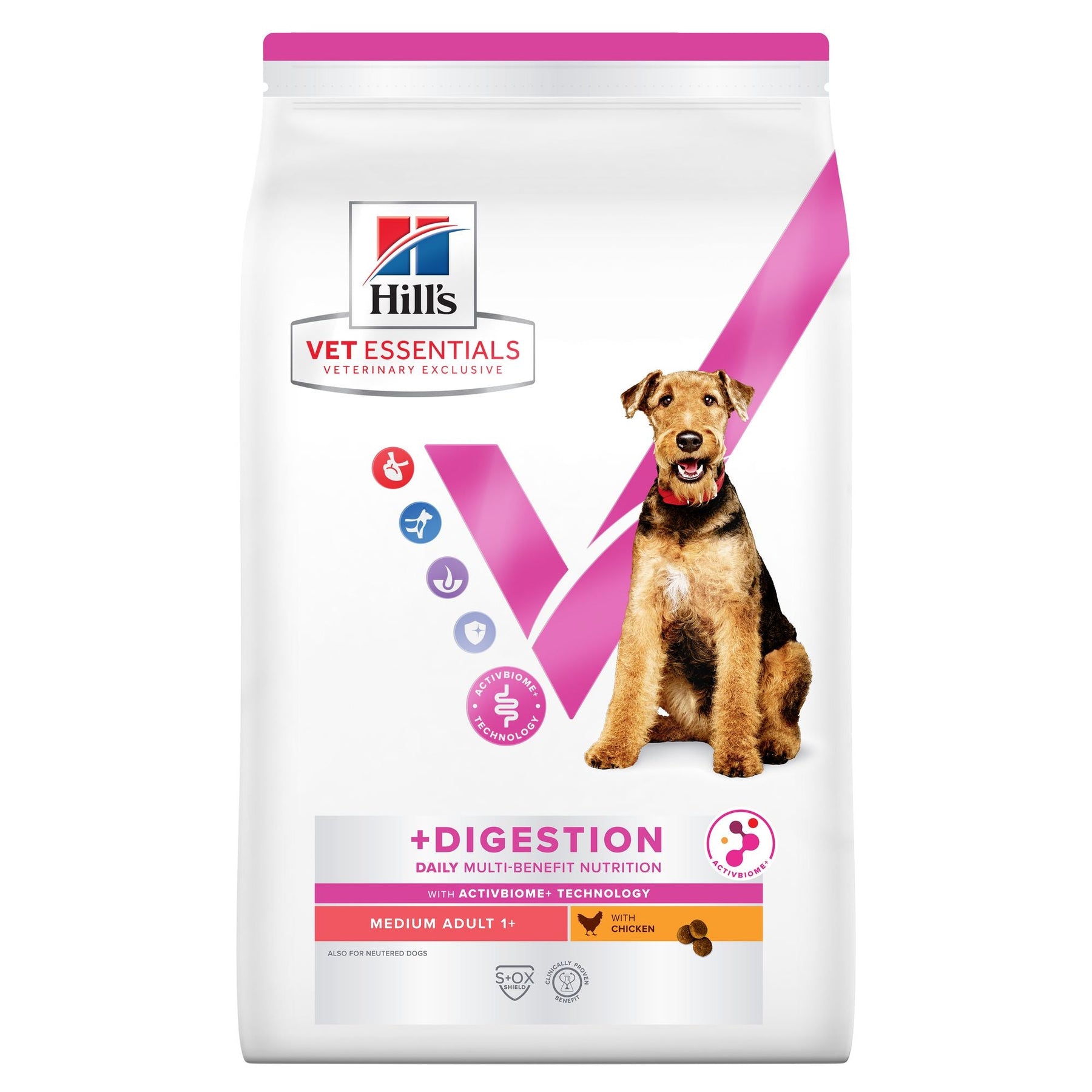 Hill's Vet Essentials MULTI-BENEFIT + Digestion Adult 1+ Medium Hundefutter mit Huhn