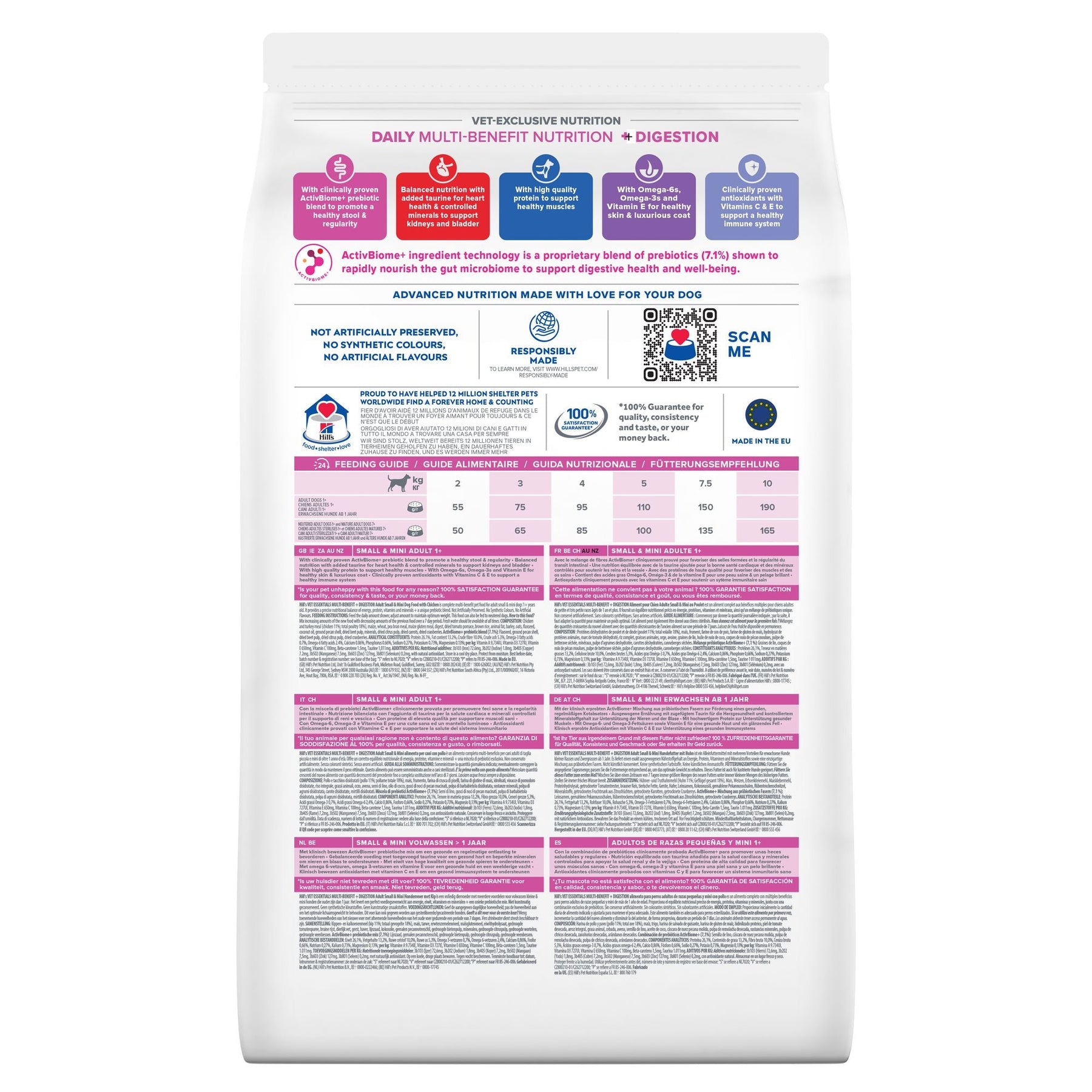 Hill's Vet Essentials MULTI-BENEFIT + Digestion Adult 1+ Small & Mini Hundefutter mit Huhn