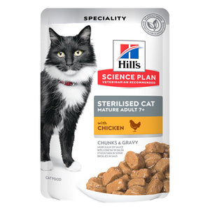 Hill’s Science Plan Sterilised Cat - Sachet Repas pour Chat Mature (7+) - au Poulet