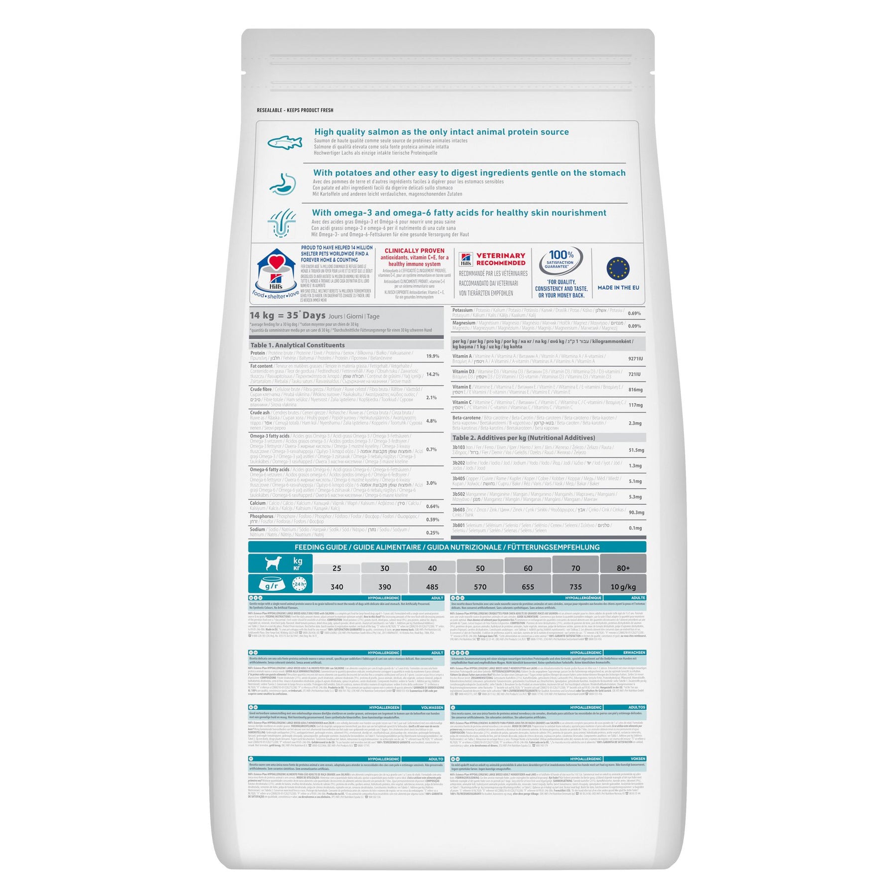 Hill’s Science Plan Hypoallergenic - Croquettes pour Chien Adulte - Grande Race - au Saumon