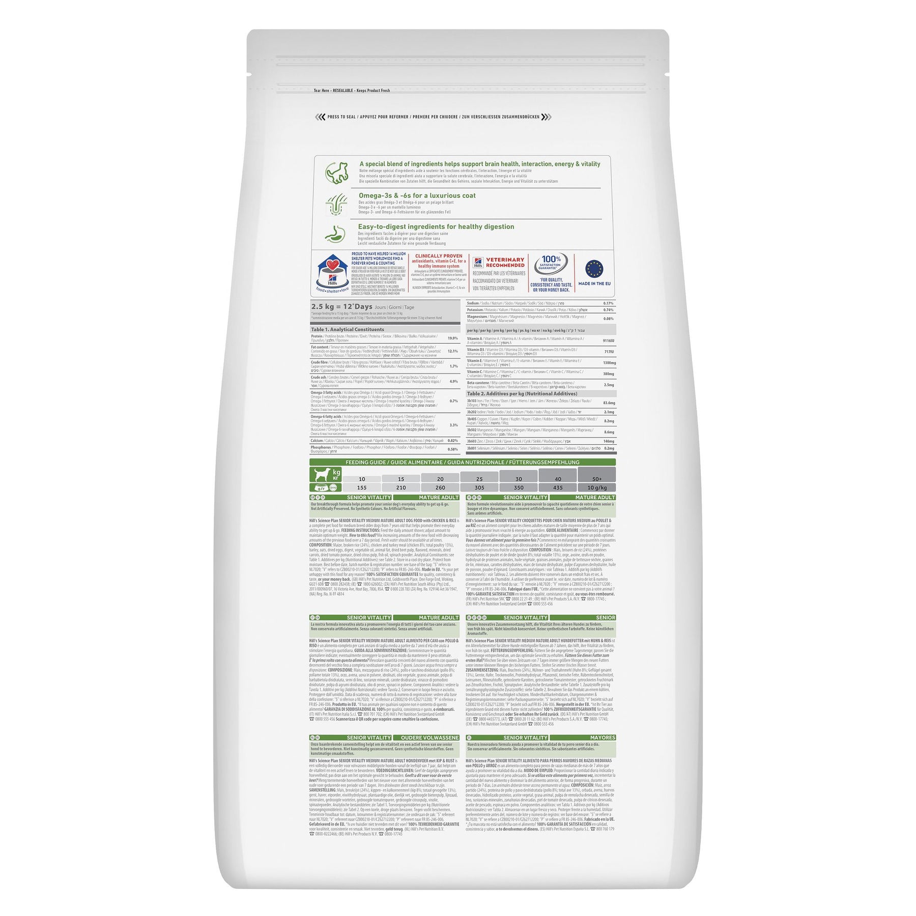 Hill's Science Plan Senior Vitality - Croquettes pour Chien Mature (7+) - Moyenne Race - au Poulet et Riz