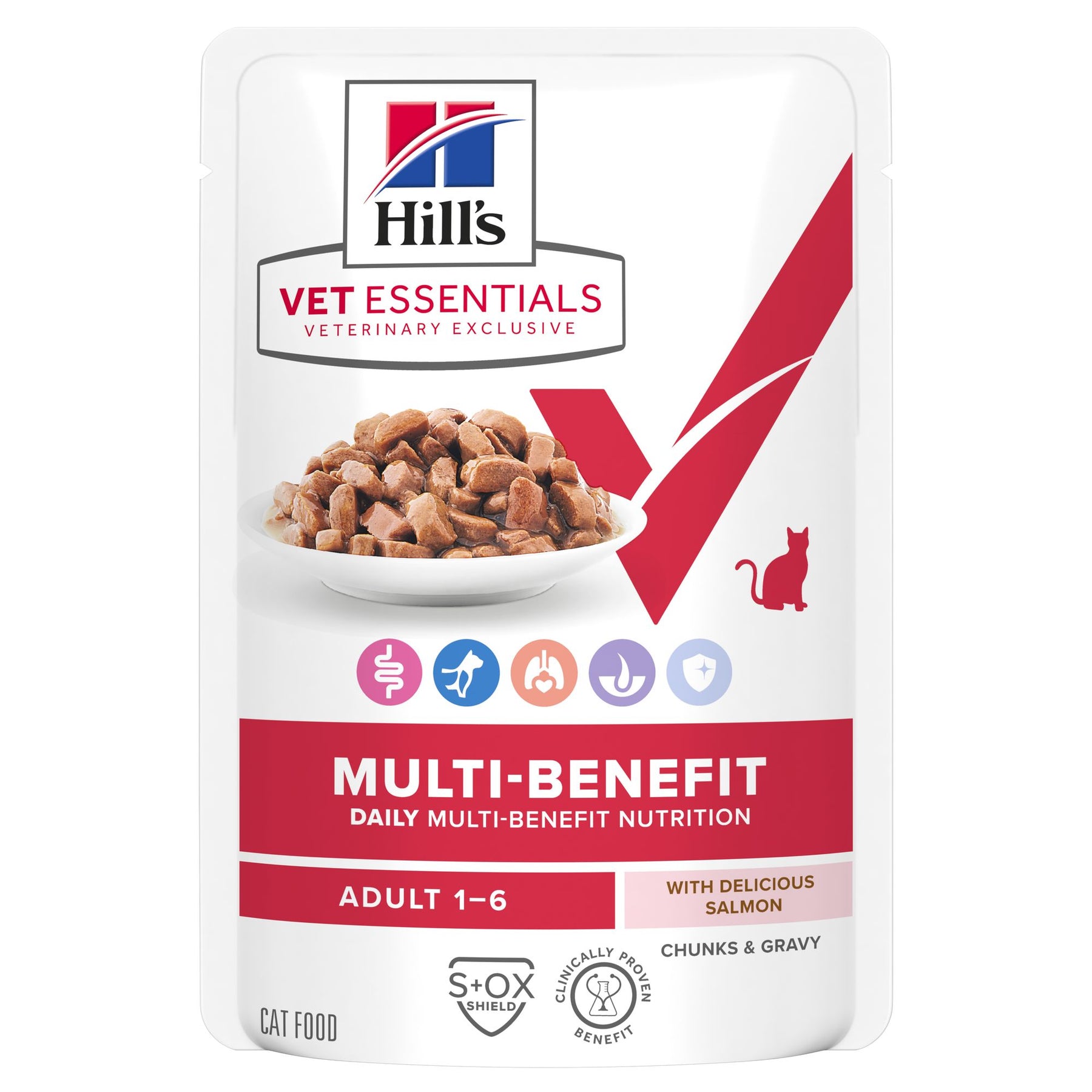 Hill's VET ESSENTIALS MULTI-BENEFIT  Sachet Repas pour Chat Adulte au Saumon