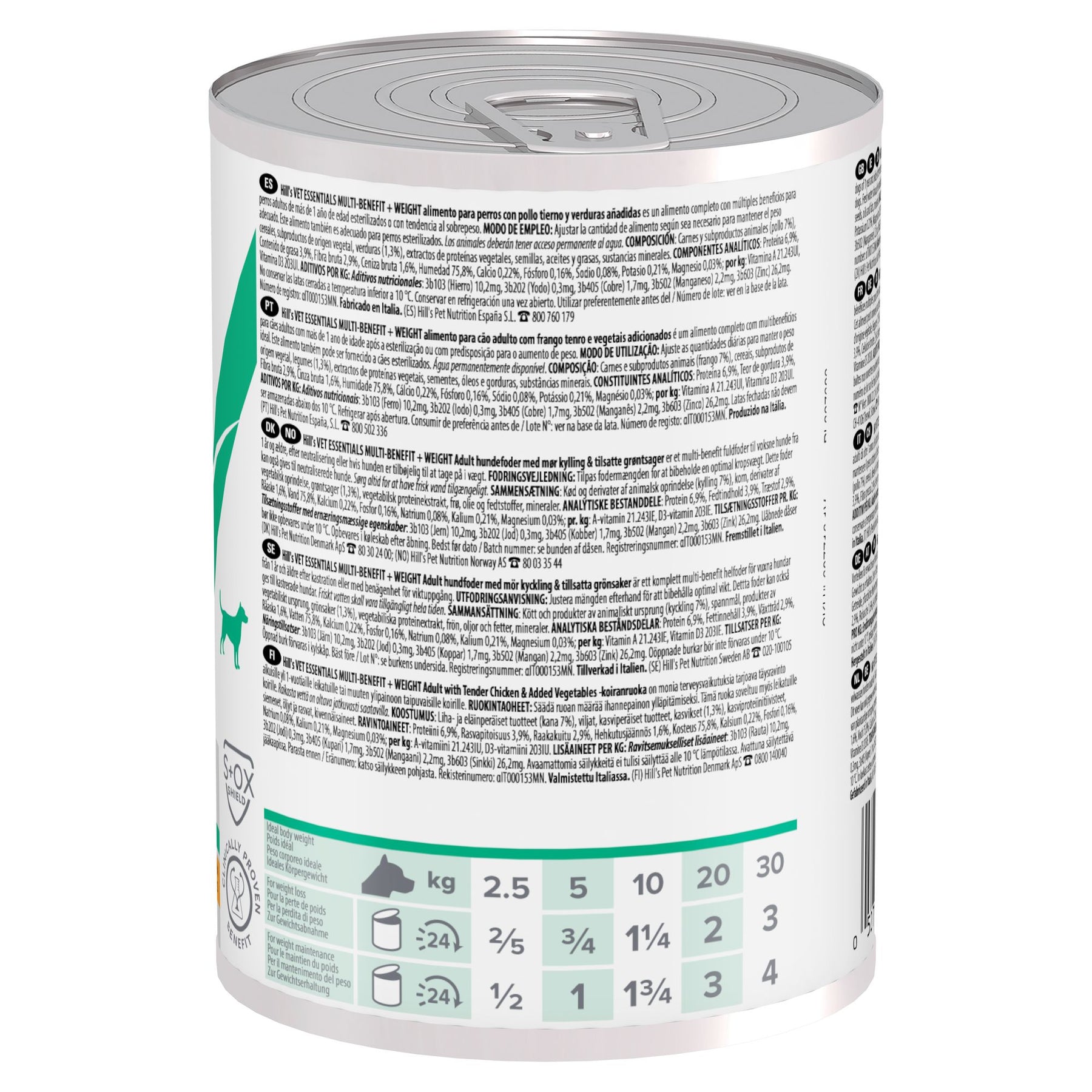 Hill's Vet Essentials MULTI-BENEFIT + Weight Adult Hundefutter mit Huhn und zugefügtem Gemüse