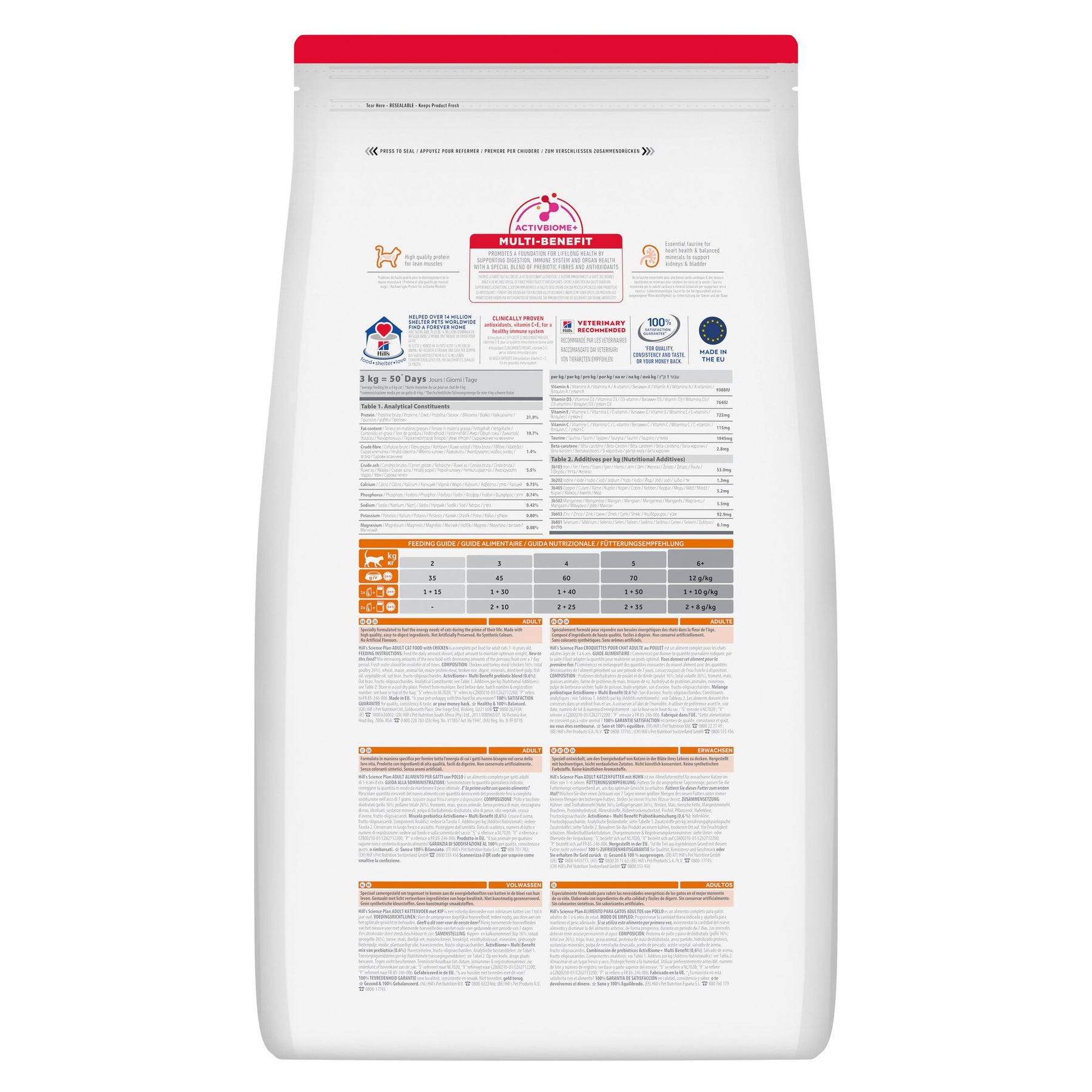 Hill's Science Plan Adult - Croquettes pour Chat Adulte - au Poulet