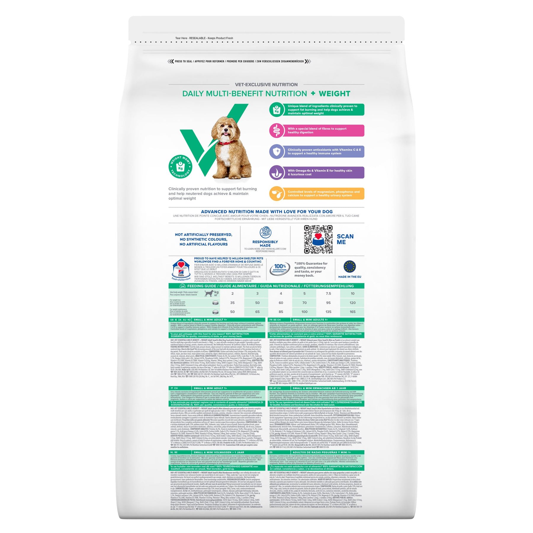 Hill's Vet Essentials MULTI-BENEFIT + Weight Adult 1+ Small & Mini Hundefutter mit Huhn