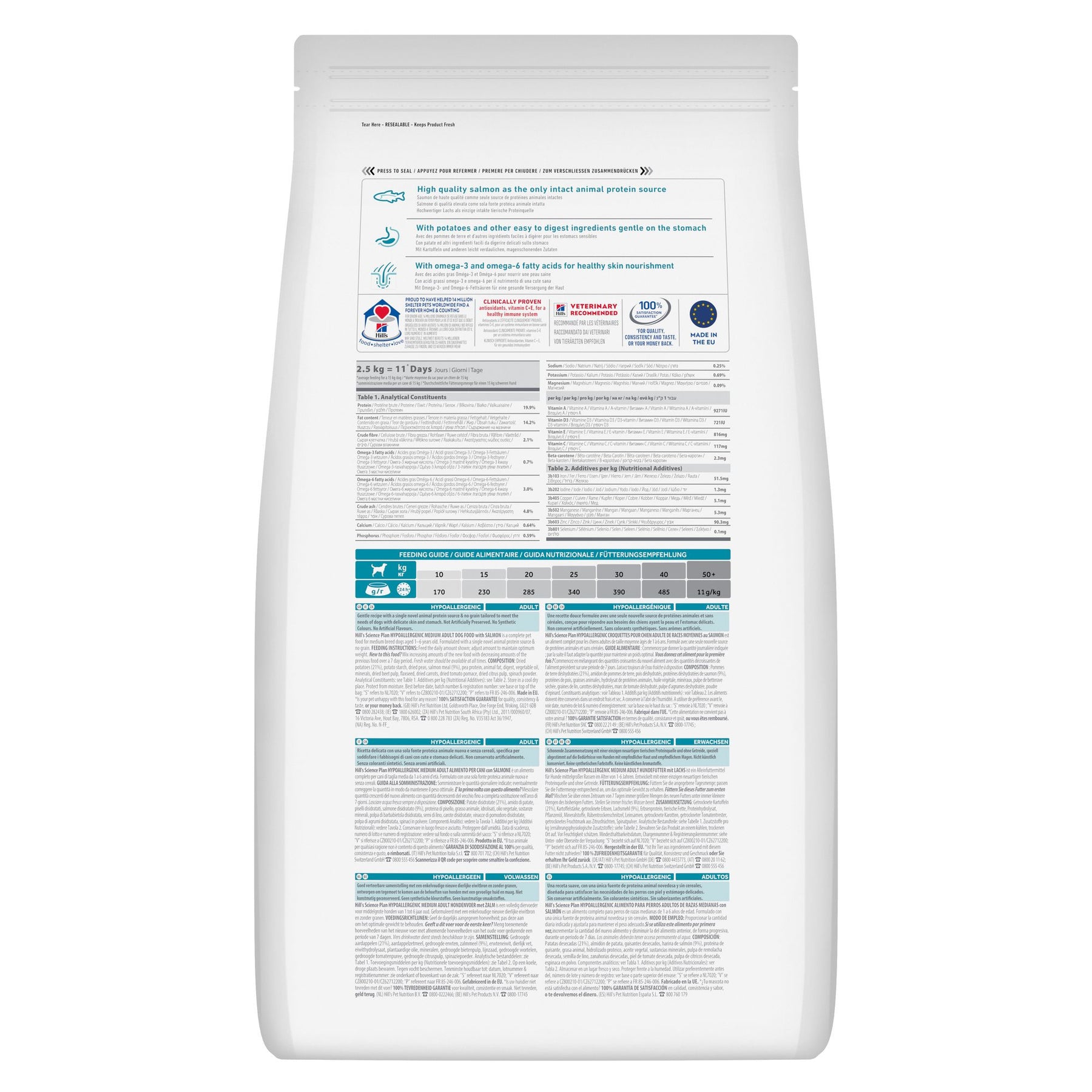 Hill’s Science Plan Hypoallergenic - Croquettes pour Chien Adulte - Moyenne Race - au Saumon