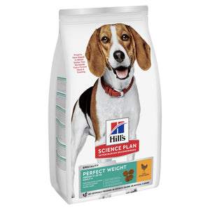 Hill’s Science Plan Perfect Weight - Croquettes pour Chien Adulte (1+) - Moyenne Race - au Poulet