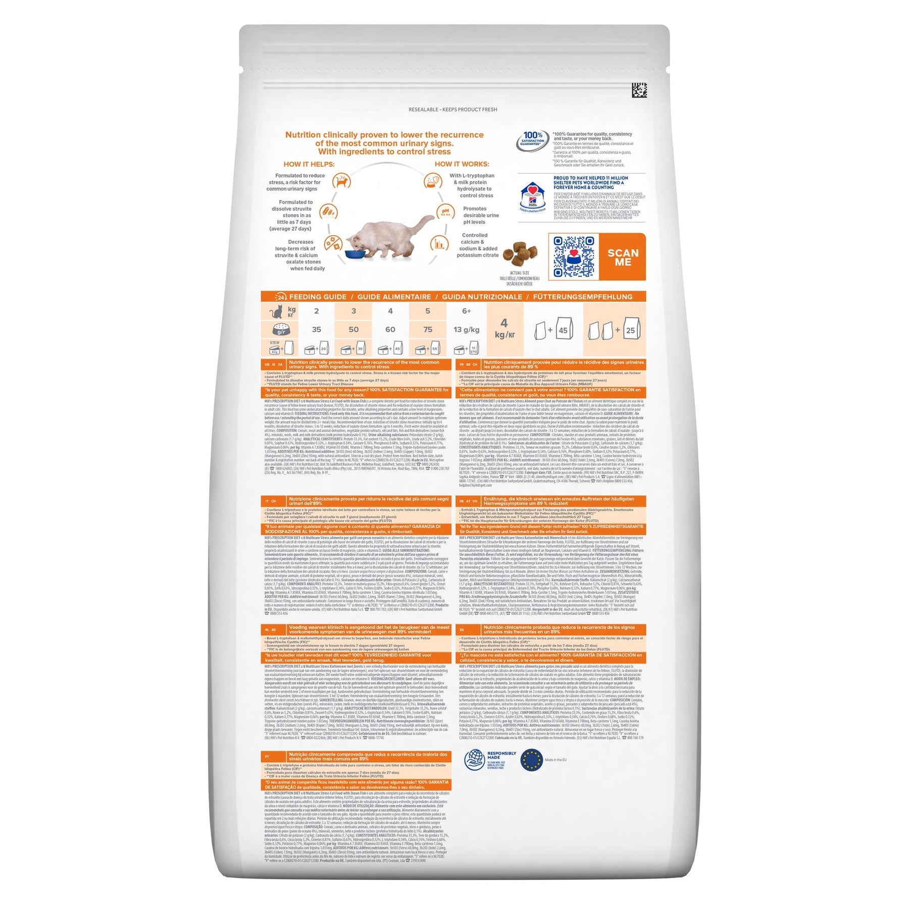 Hill's Prescription Diet c/d Urinary Stress Multicare Croquettes pour Chat au Poisson