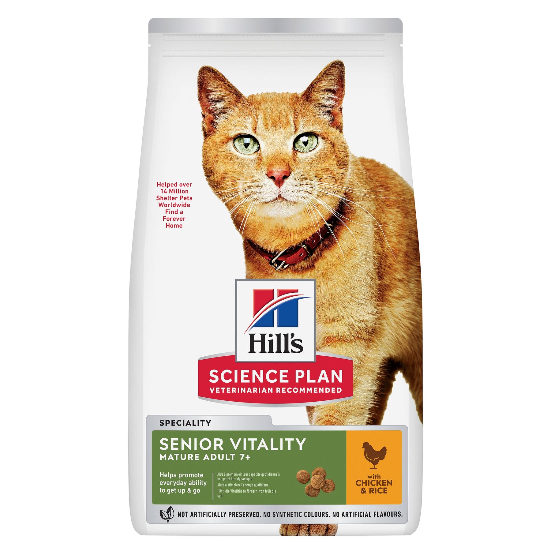 Hill's Science Plan Senior Vitality - Croquettes pour Chat Mature (7+) - au Poulet et Riz