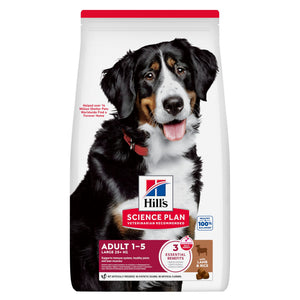 Hill's Science Plan Adult - Croquettes pour Chien Adulte - Grande Race  - à l'Agneau + Riz