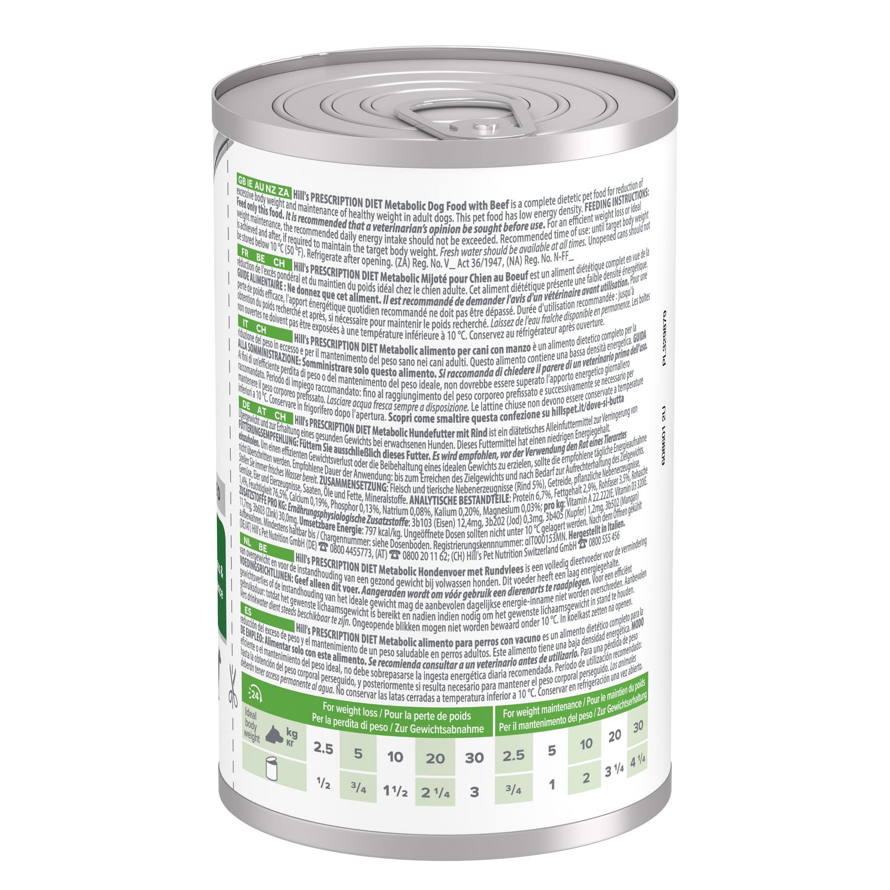 Hill's Prescription Diet Metabolic Pâtée pour Chien au Bœuf