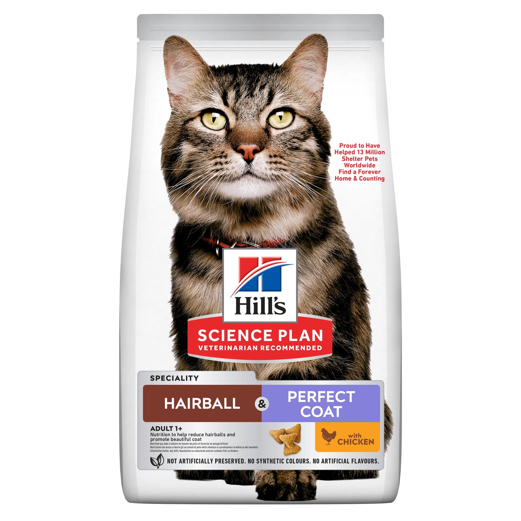 Hill’s Science Plan Hairball & Perfect Coat  Croquettes pour Chat Adulte au Poulet