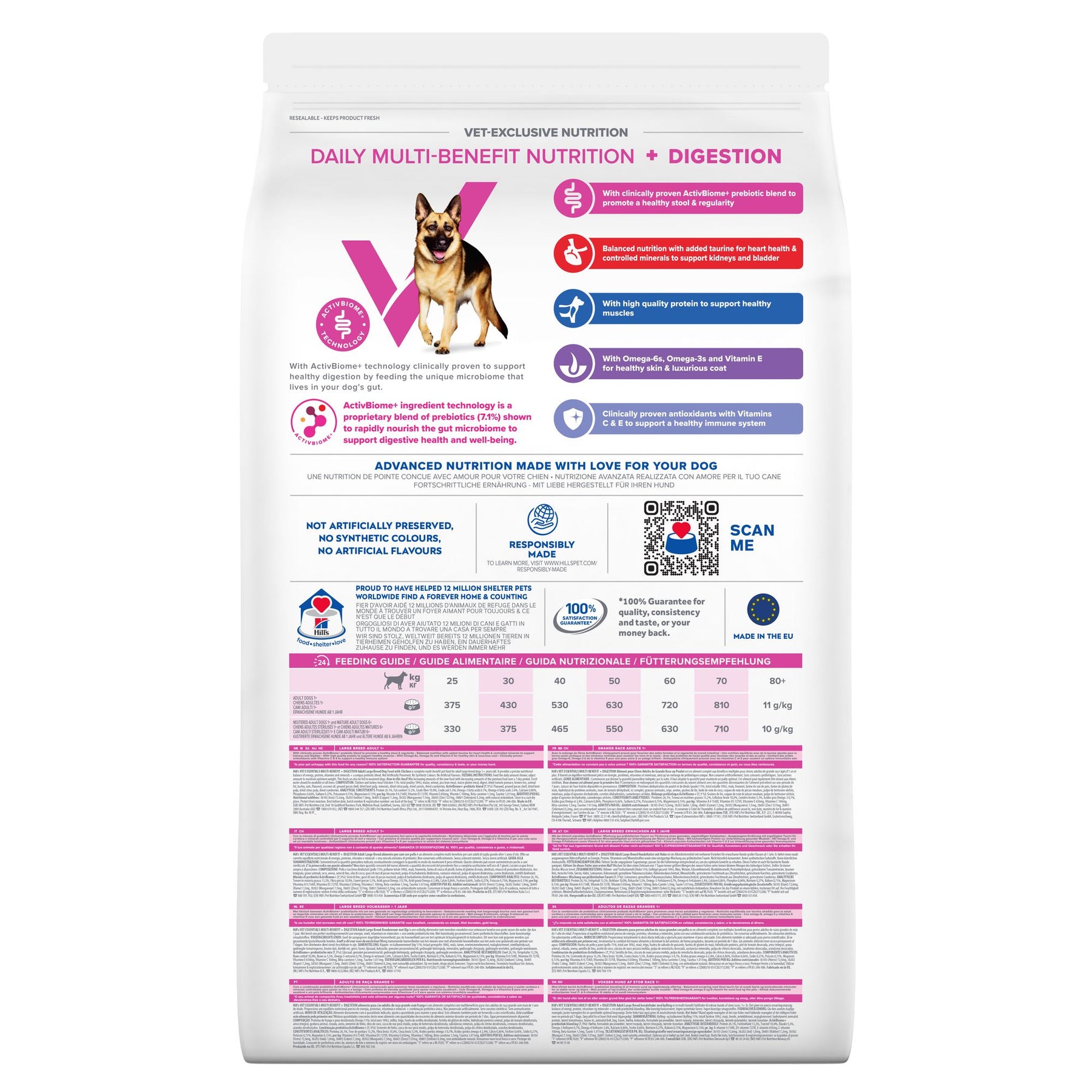Hill's Vet Essentials MULTI-BENEFIT + Digestion Adult 1+ Large Breed Hundefutter mit Huhn