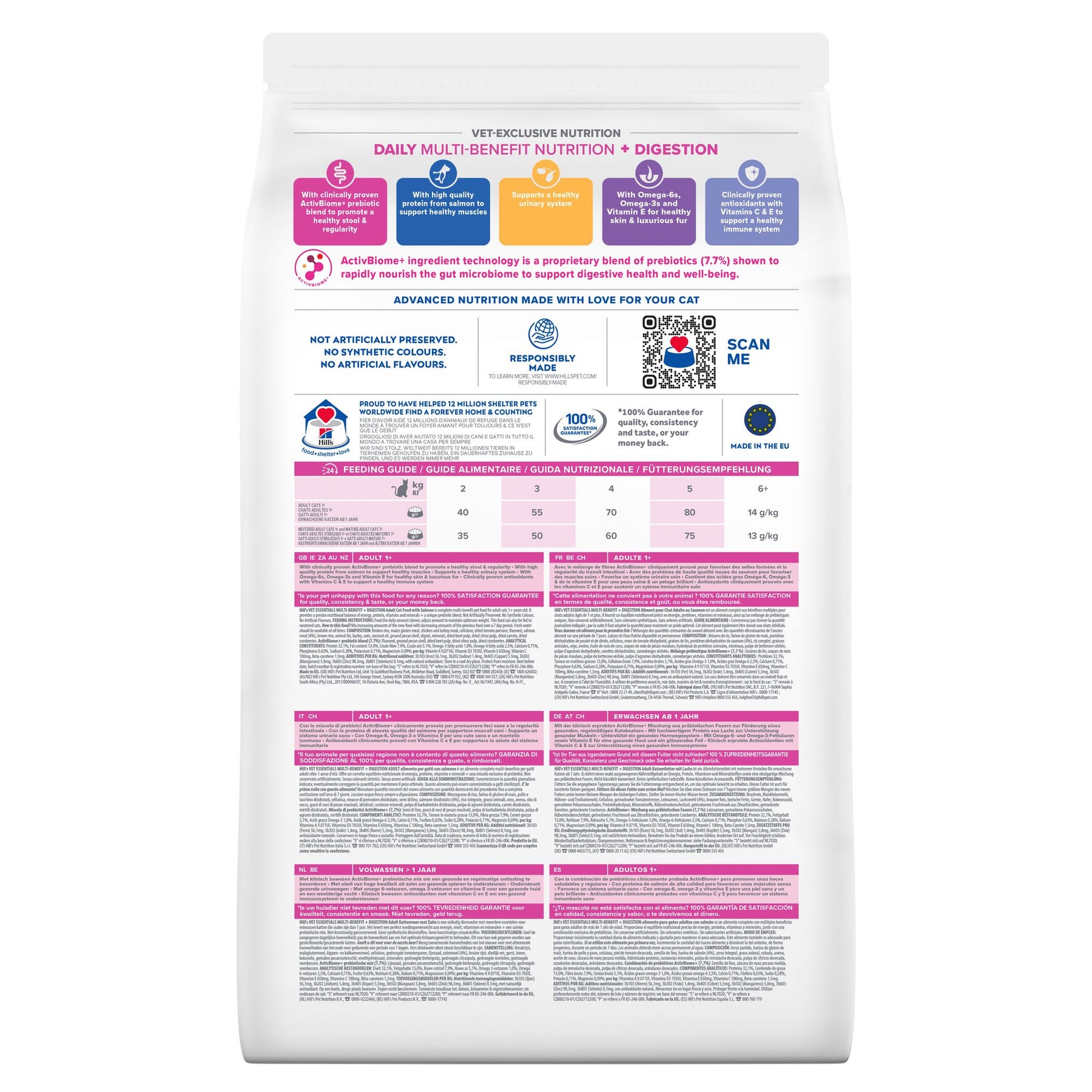 Hill's Vet Essentials MULTI-BENEFIT + Digestion Adult 1+ Katzenfutter mit Lachs