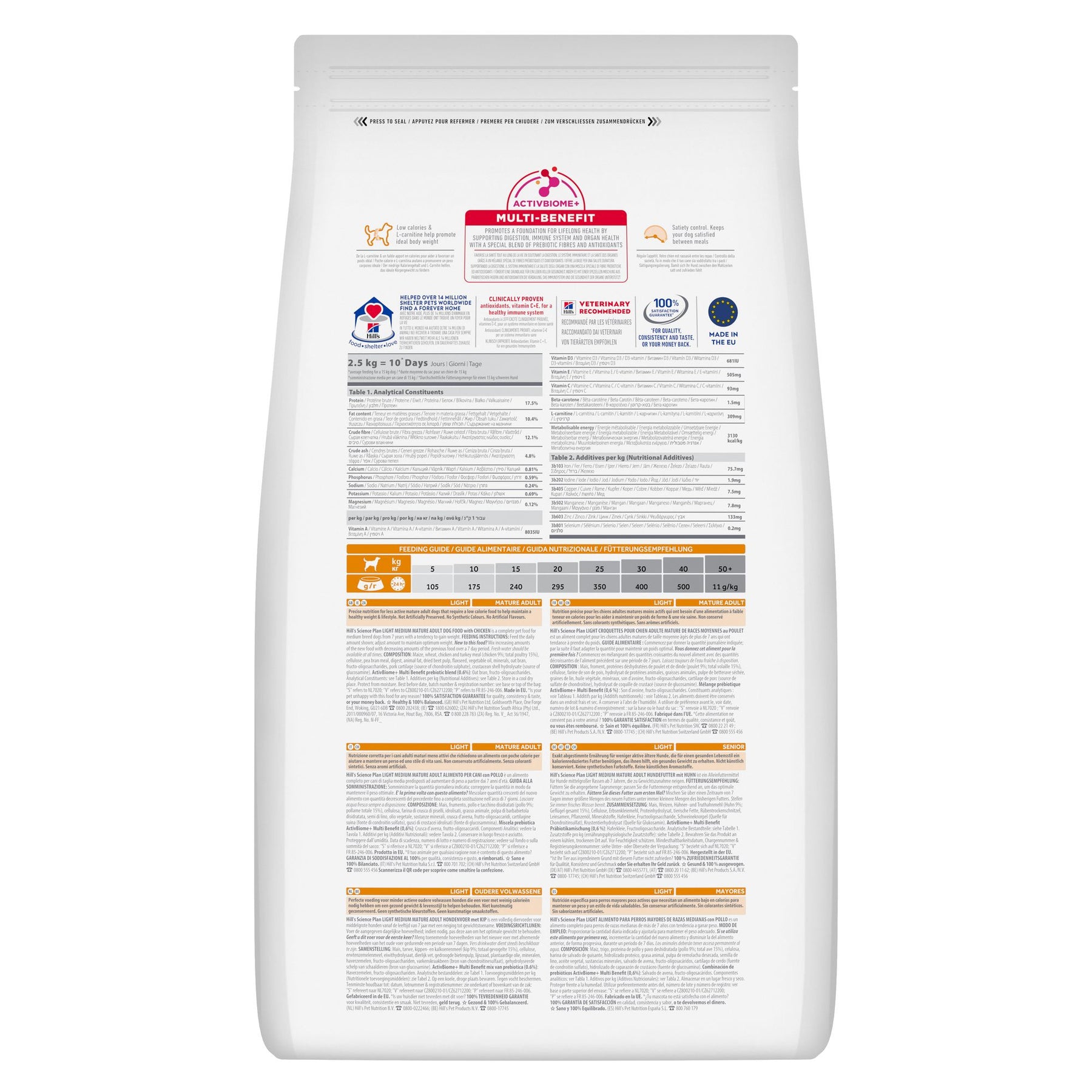 Hill's Science Plan Light Medium Mature Adult Hundefutter mit Huhn