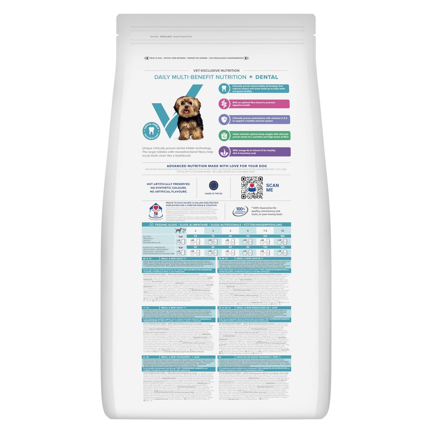 Hill's VET ESSENTIALS MULTI-BENEFIT + DENTAL Croquettes pour Chien Adulte 1+ Small & Mini au Poulet
