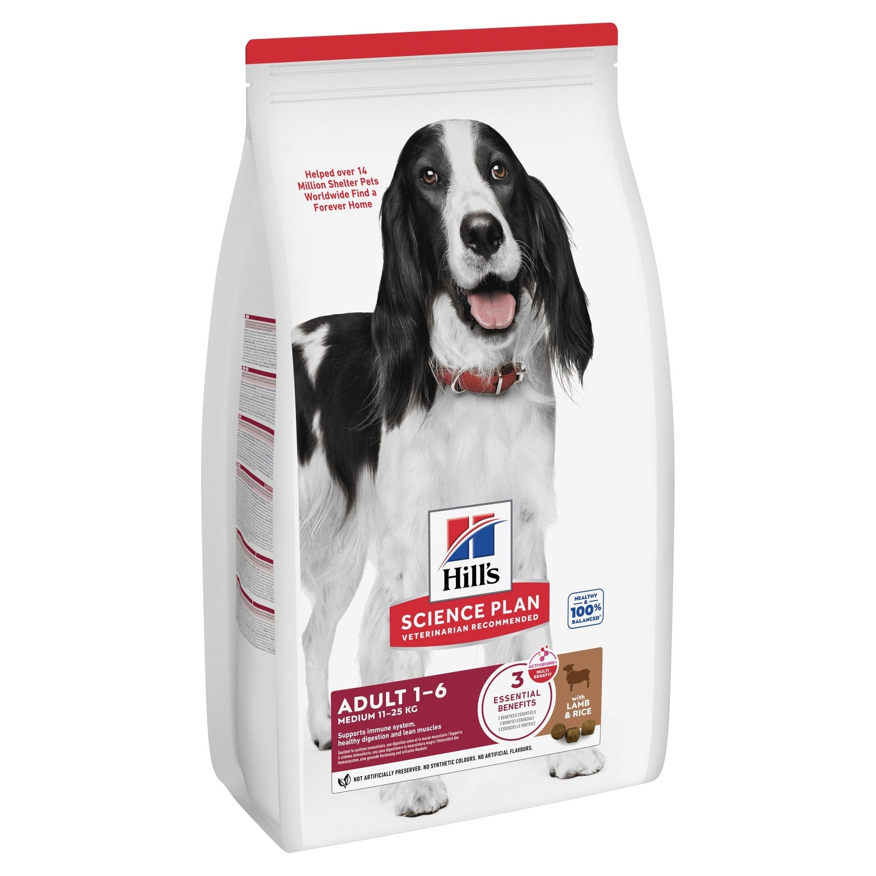 Hill's Science Plan Adult - Croquettes pour Chien Adulte - Moyenne Race  - à l'Agneau + Riz