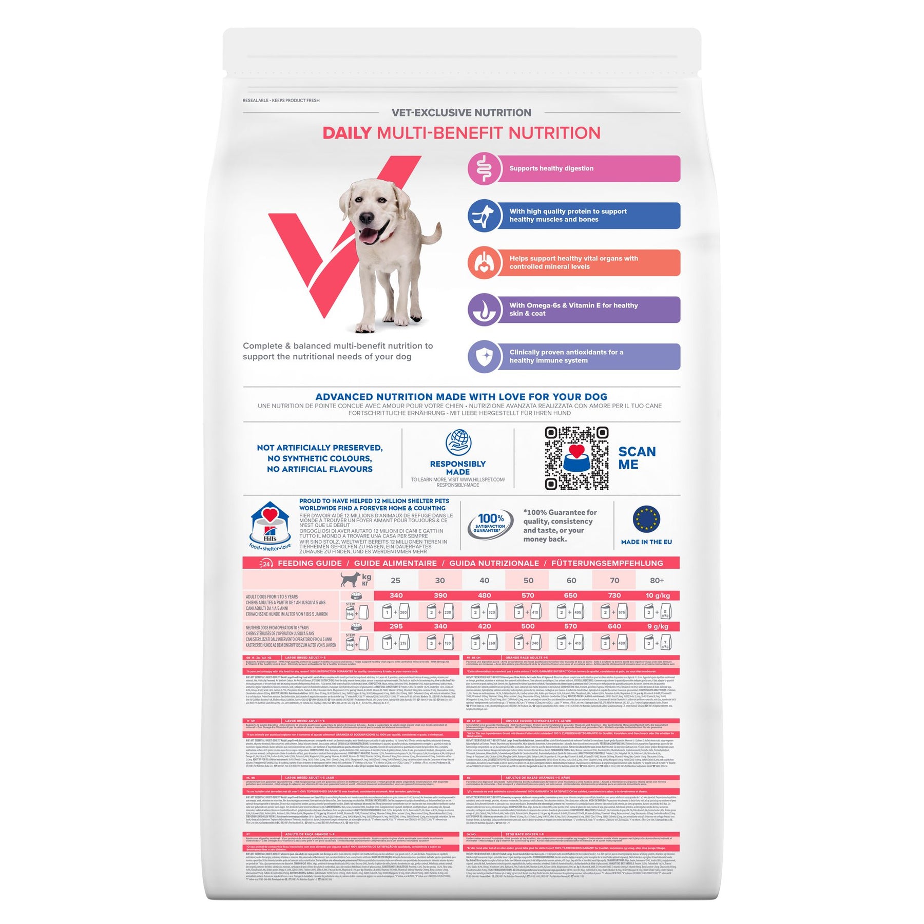 Hill's VET ESSENTIALS MULTI-BENEFIT Croquettes pour Chien Adulte Large Breed à l'Agneau et Riz